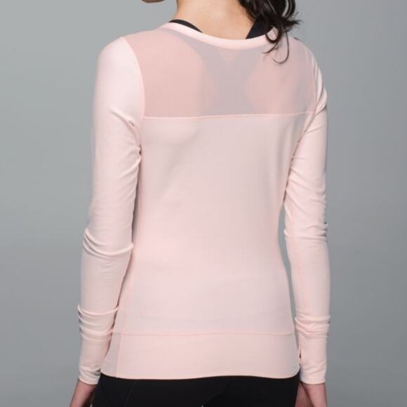 Lululemon Heathered Parfait Pink Just Breathe Long Sleeve 4 - Picture 2 of 9